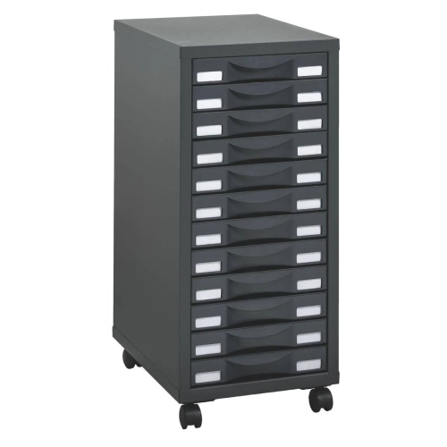 Cajonera metalica con ruedas 12 cajones Izo antracita