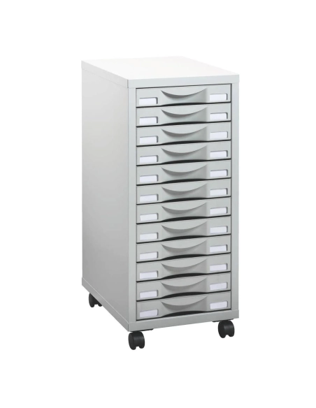 Cajonera metalica con ruedas 12 cajones Izo gris