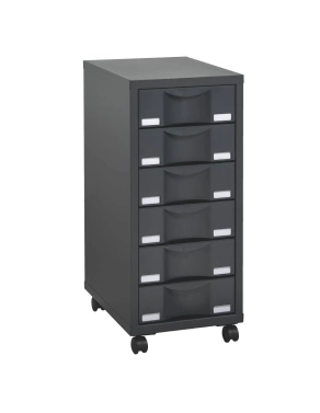 Cajonera metalica con ruedas 6 cajones Izo antracita
