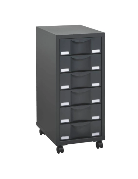Cajonera metalica con ruedas 6 cajones Izo antracita