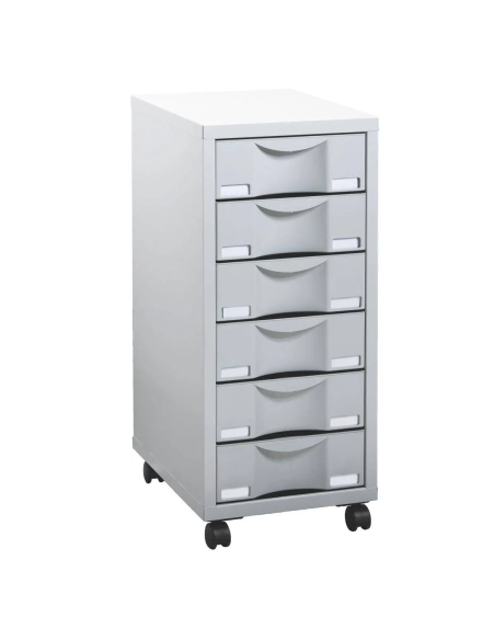 Cajonera metalica con ruedas 6 cajones Izo gris