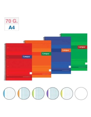 Cuaderno espiral tapa extradura 70 gramos 160 hojas blancas
