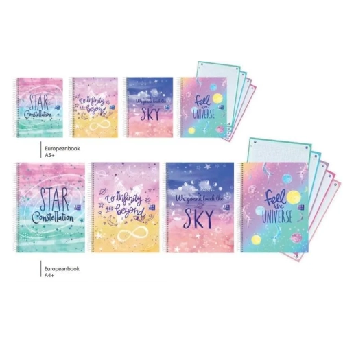 Bolck espiral A5 120 hojas 90 gramos Oxford Galactic PastelEUROPEANBOOK 4