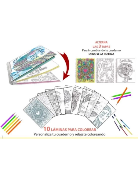 Block espiral A4 120 hojas 90 gramos cuadriculado Oxford Twist & Colour Europeanbook 3