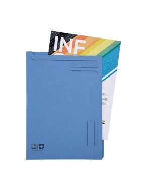 Dossier cartón antimicrobiano apertura en L azul