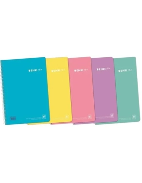 Block Enri Tapa plastica folio cuadriculado 90 grms surtidos pastel