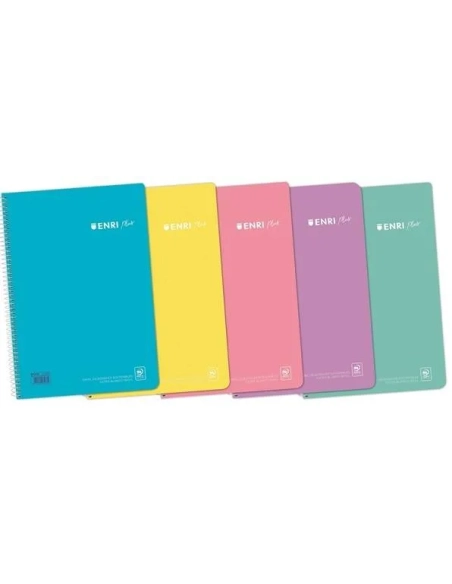Block Enri Tapa plastica folio cuadriculado 90 grms surtidos pastel