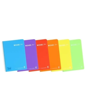 Cuaderno Enri Tapa PP folio cuadriculado 90g colores vivos