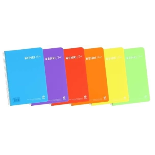 Cuaderno Enri PP folio rallado 90g colores vivos surtidos