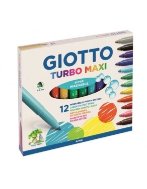 Rotuladores Giotto turbo maxi caja de 12 colores surtidos