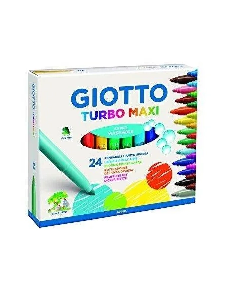 Rotuladores Giotto turbo maxi caja de 24 colores surtidos
