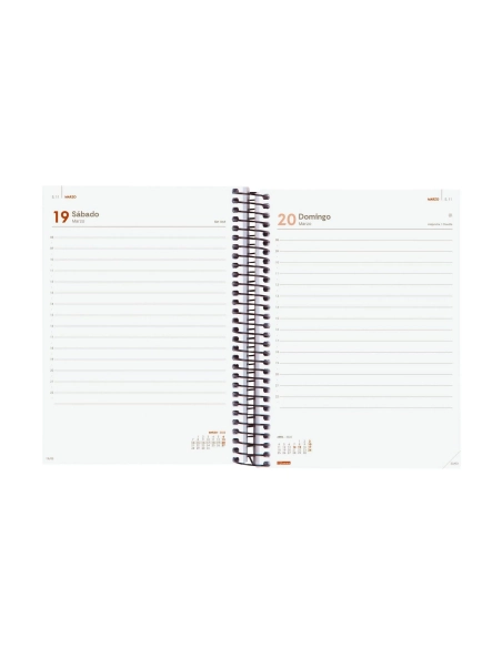 Agenda anual finocam Opaque E10 dia pagina verde