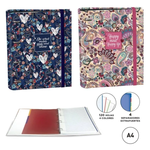 Carpeta Ringbook Senfort High Paisley A4 surtidas