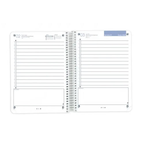 Agenda anual Oxford Live&Go día por página negra