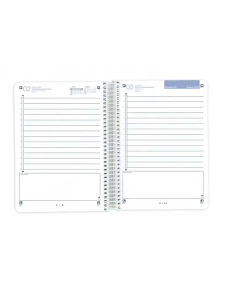 Agenda anual Oxford Live&Go día por página negra