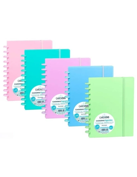 Cuaderno Ingeniox hojas extraíbles A5 cuadriculado malva