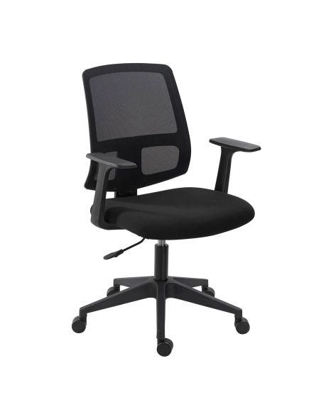 Silla de Oficina Douglas con brazos y ruedas negra