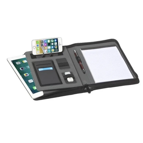 Portadocumentos con cremallera A5 acabado textil