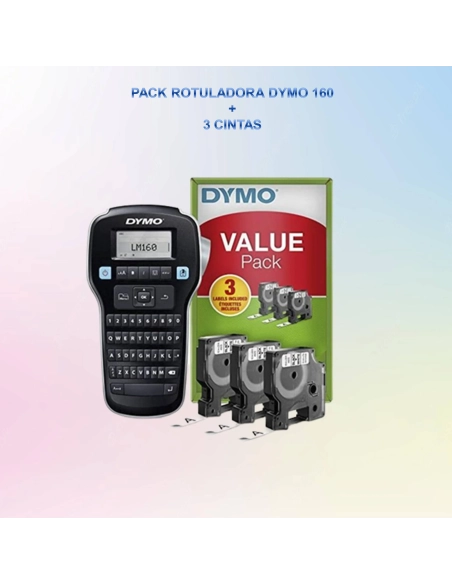 Rotuladora Dymo LM160 con tres cintas