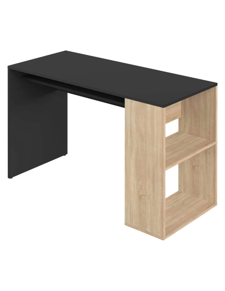 Mesa escritorio con estanteria negra Yale