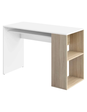 Mesa escritorio con estanteria blanca Yale
