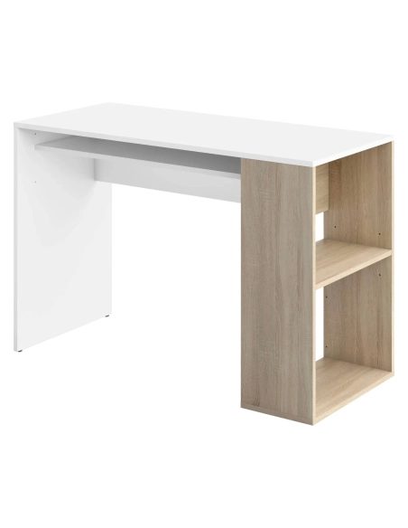 Mesa escritorio con estanteria blanca Yale