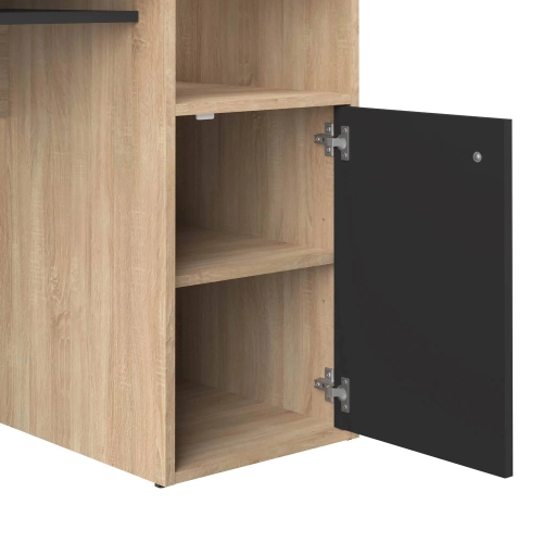 Mesa escritorio 115cm roble puerta color blanca