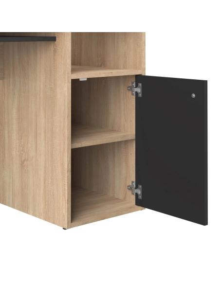 Mesa escritorio 115cm roble puerta color blanca