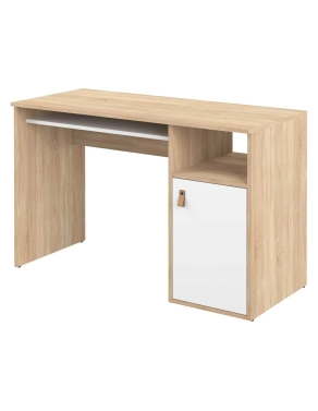 Mesa escritorio 115cm roble puerta color blanca