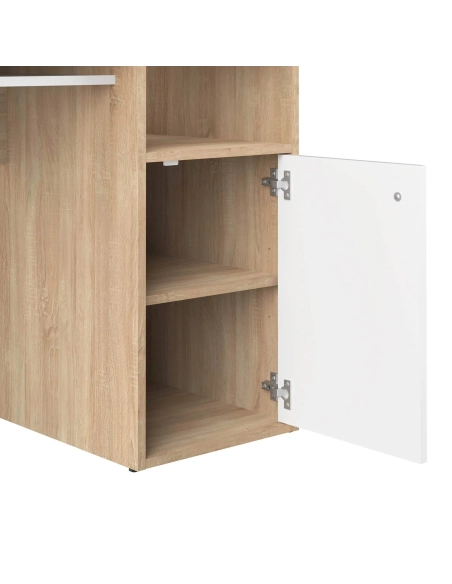 Mesa escritorio 115cm roble puerta color blanca