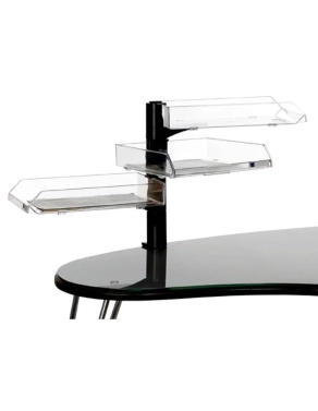 Conjunto giratorio 3 bandejas transparentes