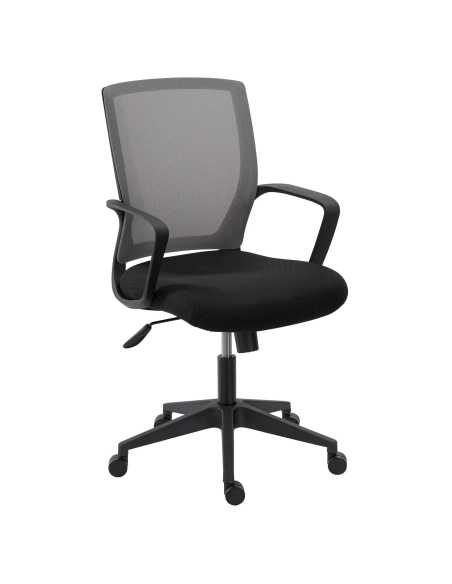 Silla de oficina con brazos fijos respaldo malla