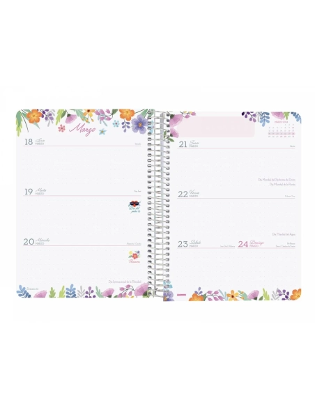 Agenda 16 meses Cloe Finocam E10 semana vista azul