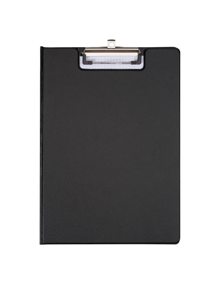 Portabloc portapapeles con tapa A4 PVC rigido negro
