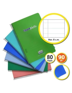 Cuaderno folio TauroPlastic Premier 80h 90grms rallado