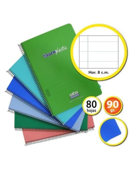 Cuaderno folio TauroPlastic Premier 80h 90grms rallado