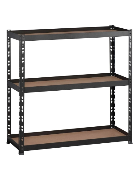 Estanteria metálica 97 cm con estantes madera con borde