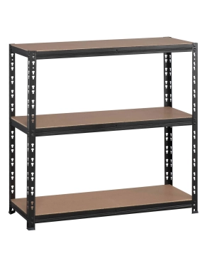 Estanteria metálica 97 cm con estantes madera sin borde