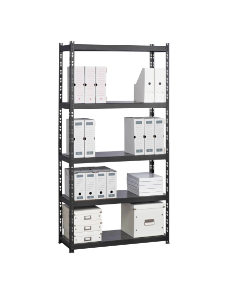 Estanteria metálica 192 cm con estantes metalicos  sin borde