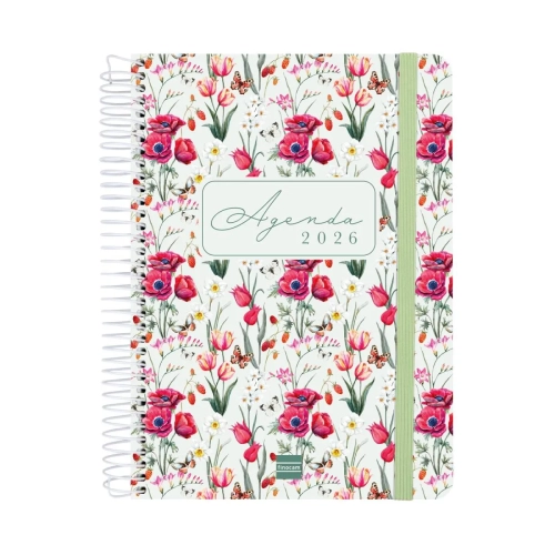 Agenda anual Finocam Cloe E/10 dia por pagina verde