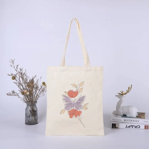 Bolsa canvas 40x35 con asa para colgar Flor
