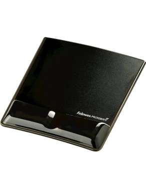 Alfombrilla ratón con reposamuñecas gel con canal V negra