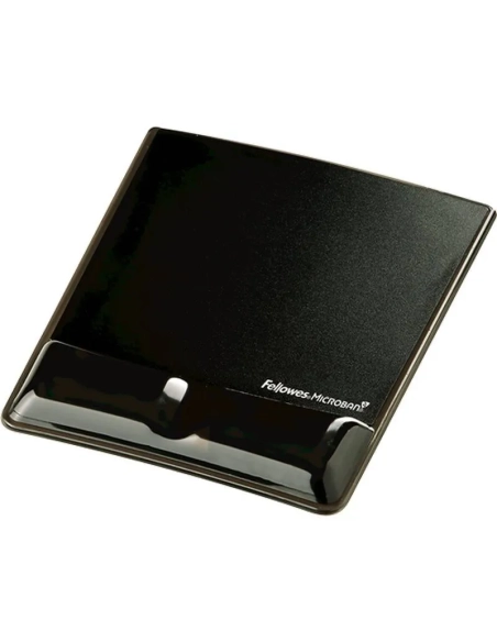 Alfombrilla ratón con reposamuñecas gel con canal V negra