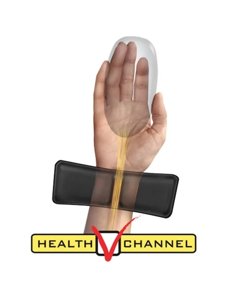 Alfombrilla ratón con reposamuñecas gel con canal V negra