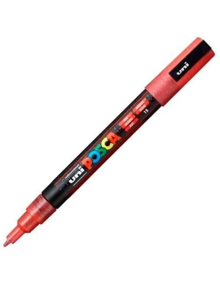 Posca PC-3ML rotulador purpurina rojo