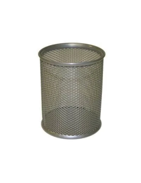 Cubilete portalapices metalico de rejilla cromado