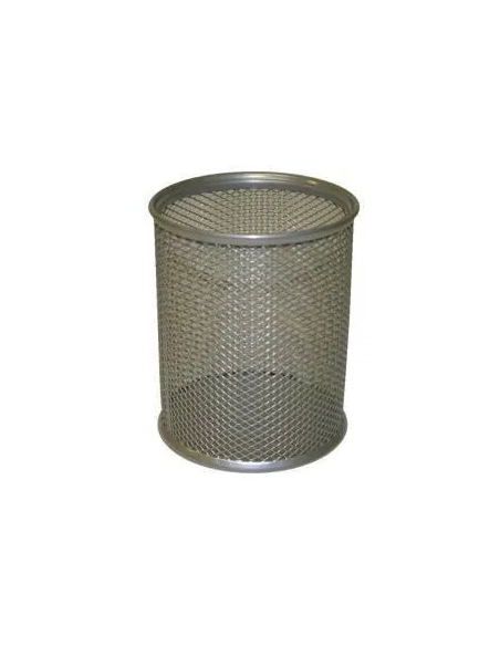 Cubilete portalapices metalico de rejilla cromado