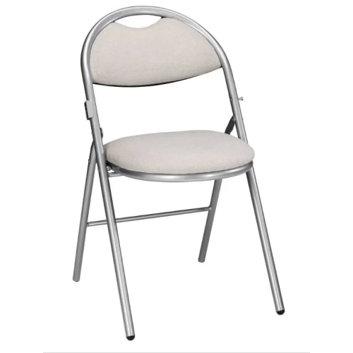 Silla plegable super confort tapizada gris patas aluminio