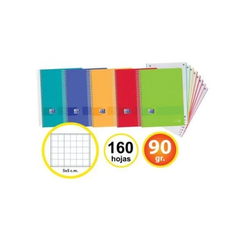 Cuaderno Oxford Live&Go A4 160h tapa plastica cuadriculado
