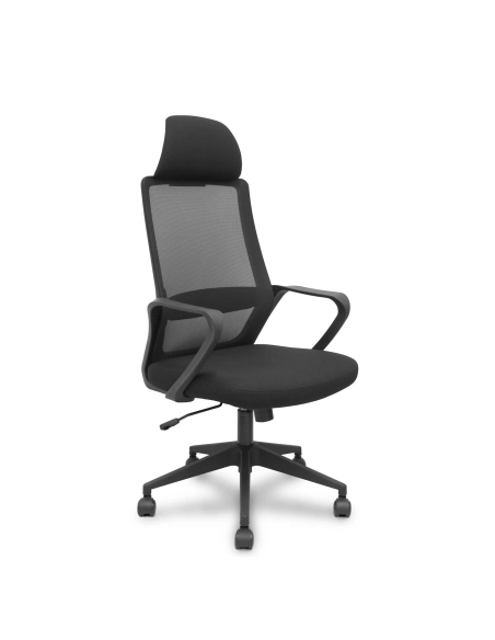Silla oficina con brazos y ruedas Pro534 negra